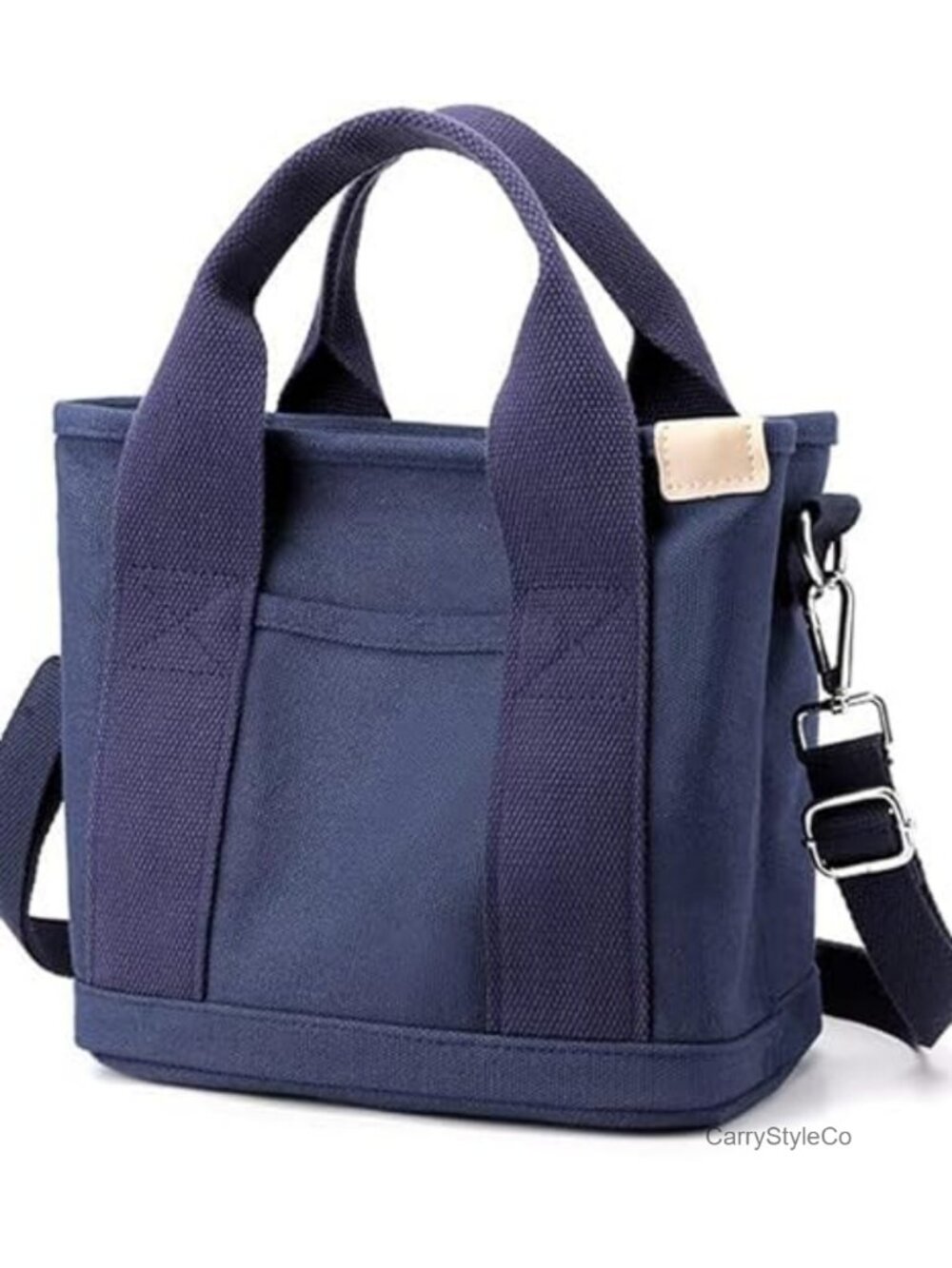 Canvas Tote Bag with Zipper Multi-Pocket Crossbody Shoulder Bag